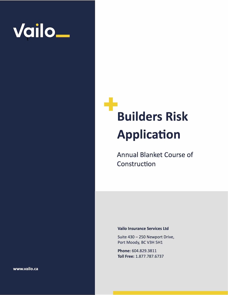Builders Risk Application Annual Blanket