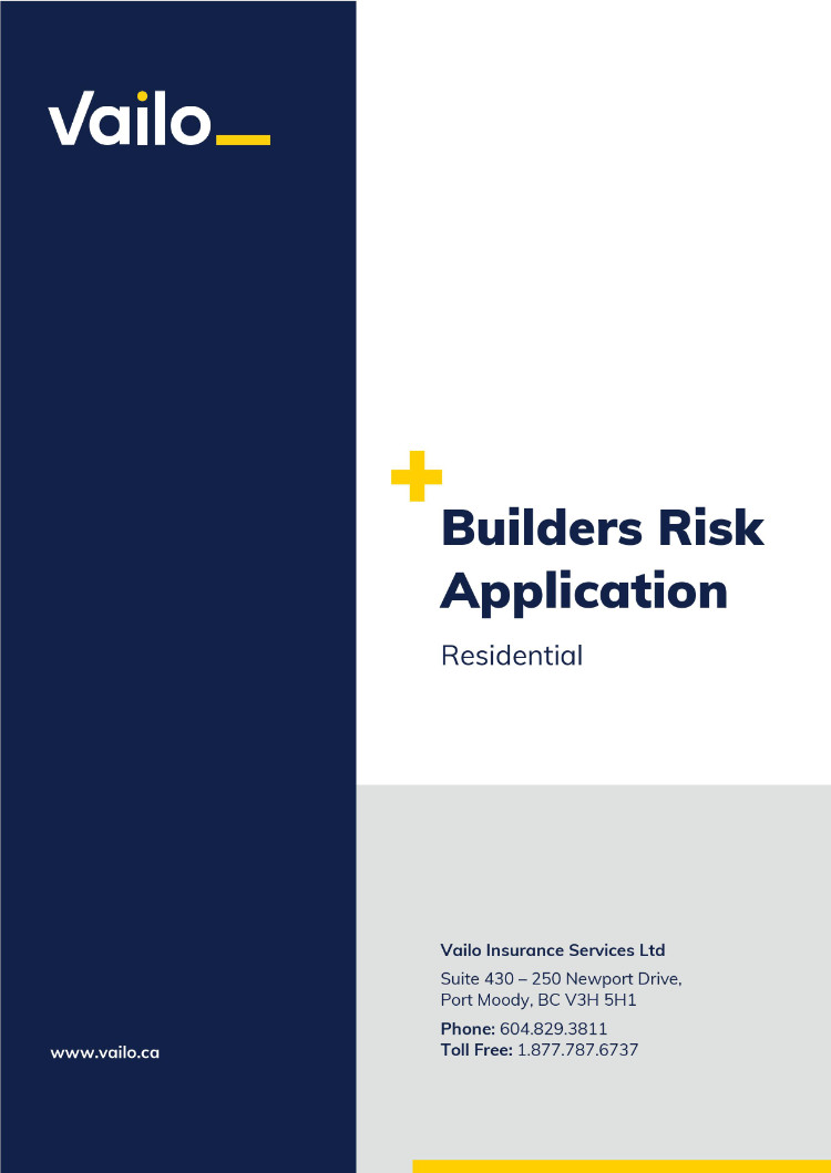 Builders Risk Application (Residential)