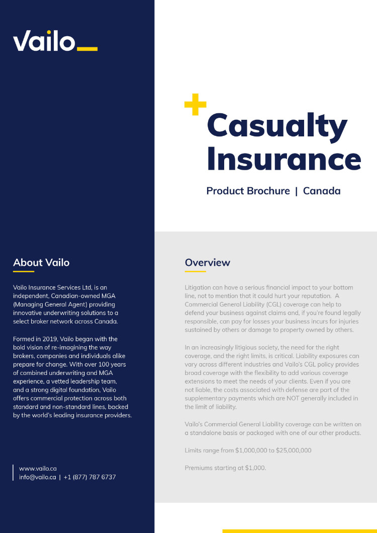 Casualty Insurance Product Brochure
